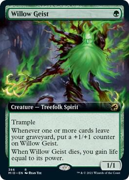 Willow Geist (Extended Art) 366 card from Innistrad: Midnight Hunt