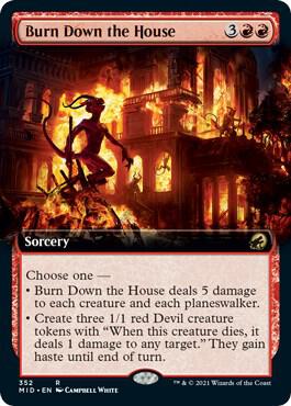 Burn Down the House (Extended Art) 352 card from Innistrad: Midnight Hunt