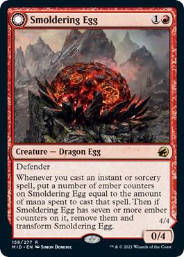 Smoldering Egg 159 card from Innistrad: Midnight Hunt