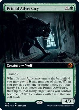 Primal Adversary (Extended Art) 363 card from Innistrad: Midnight Hunt