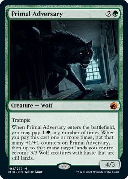 Primal Adversary 194 card from Innistrad: Midnight Hunt