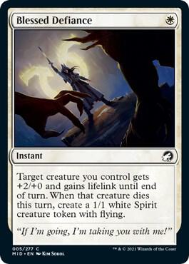 Blessed Defiance 5 card from Innistrad: Midnight Hunt