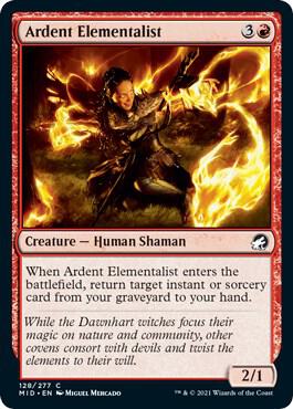 Ardent Elementalist 128 card from Innistrad: Midnight Hunt