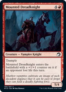 Mounted Dreadknight 150 card from Innistrad: Midnight Hunt
