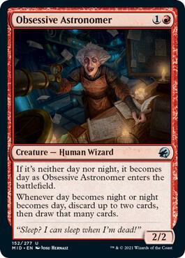 Obsessive Astronomer 152 card from Innistrad: Midnight Hunt