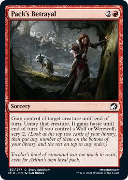 Pack's Betrayal 153 card from Innistrad: Midnight Hunt