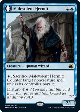 Malevolent Hermit 61 card from Innistrad: Midnight Hunt