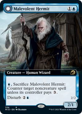 Malevolent Hermit (Extended Art) 336 card from Innistrad: Midnight Hunt