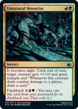 Unnatural Moonrise 247 card from Innistrad: Midnight Hunt