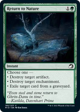 Return to Nature 195 card from Innistrad: Midnight Hunt