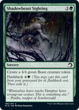 Shadowbeast Sighting 198 card from Innistrad: Midnight Hunt
