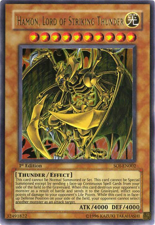 Hamon, Lord of Striking Thunder SOI-EN002 card from Shadow of Infinity