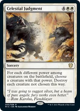 Celestial Judgment 5 card from Commander: Innistrad: Midnight Hunt