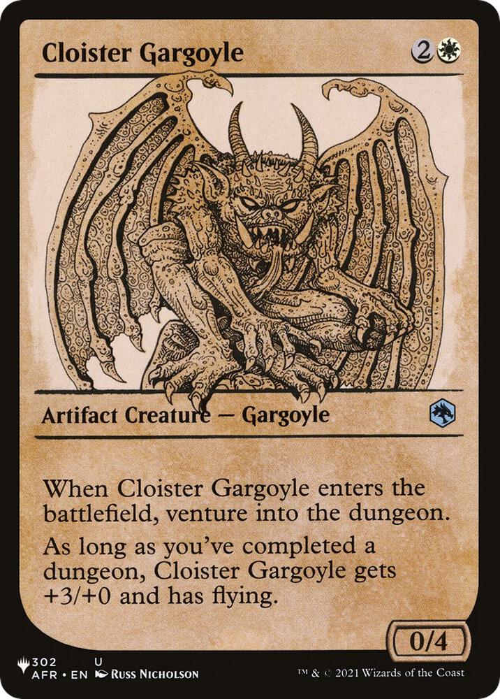 Cloister Gargoyle (Showcase) 302/281 card from The List Reprints