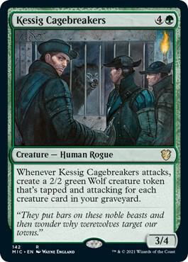 Kessig Cagebreakers 142 card from Commander: Innistrad: Midnight Hunt
