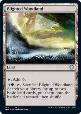 Blighted Woodland 166 card from Commander: Innistrad: Midnight Hunt