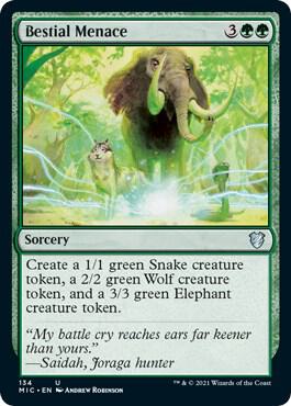 Bestial Menace 134 card from Commander: Innistrad: Midnight Hunt