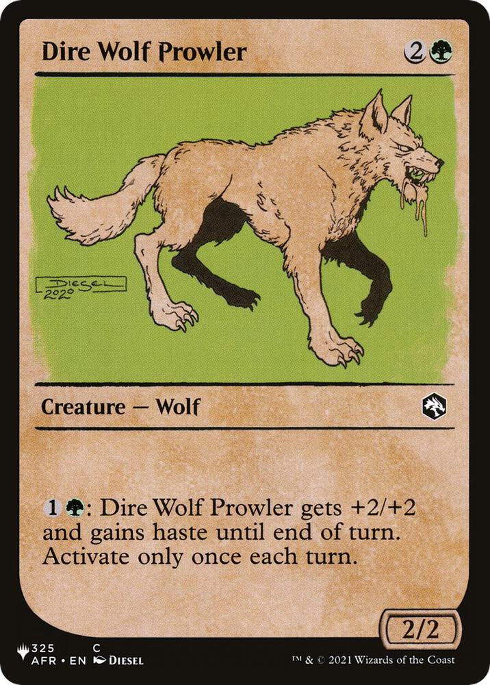 Dire Wolf Prowler (Showcase) 325/281 card from The List Reprints