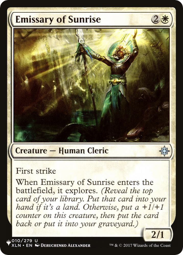 Emissary of Sunrise 010/279 card from The List Reprints