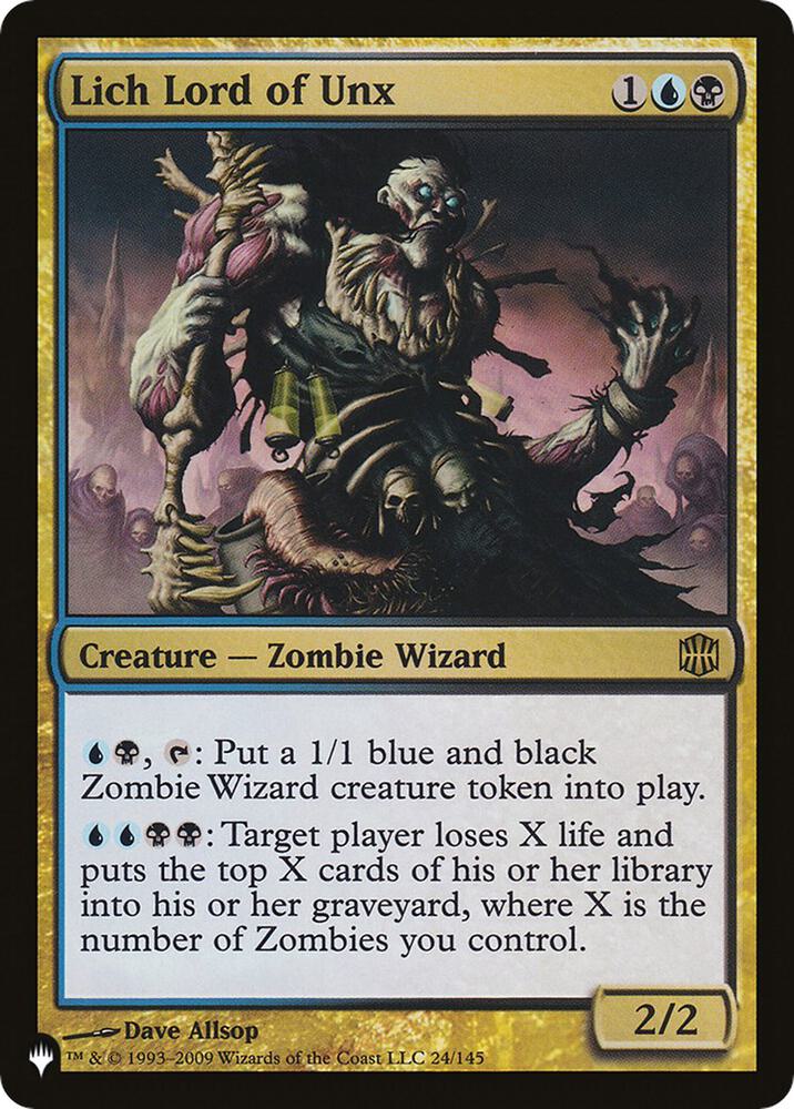 Lich Lord of Unx 24/145 card from The List Reprints