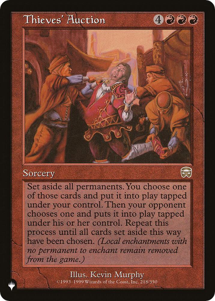 Thieves' Auction 218/350 card from The List Reprints
