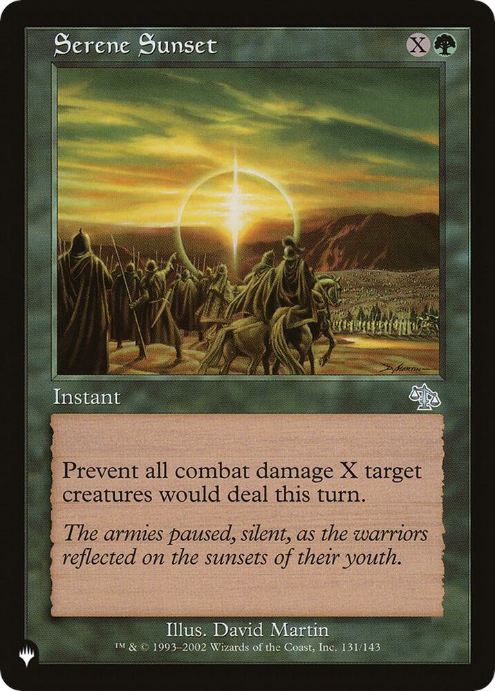 Serene Sunset 131/143 card from The List Reprints