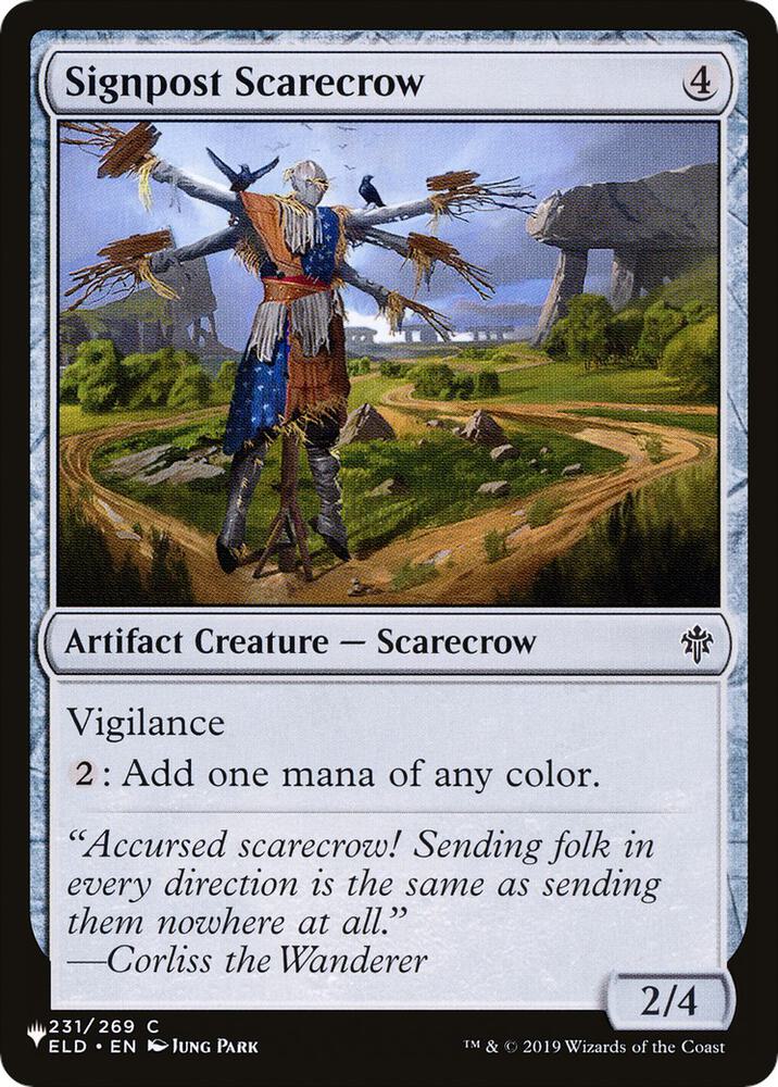 Signpost Scarecrow 231/269 card from The List Reprints