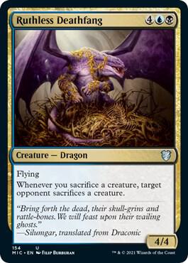 Ruthless Deathfang 154 card from Commander: Innistrad: Midnight Hunt
