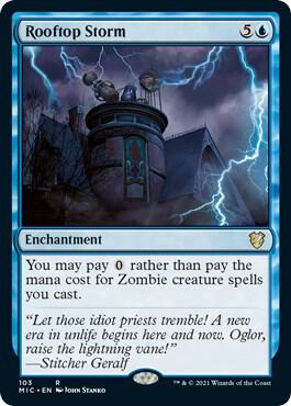 Rooftop Storm 103 card from Commander: Innistrad: Midnight Hunt