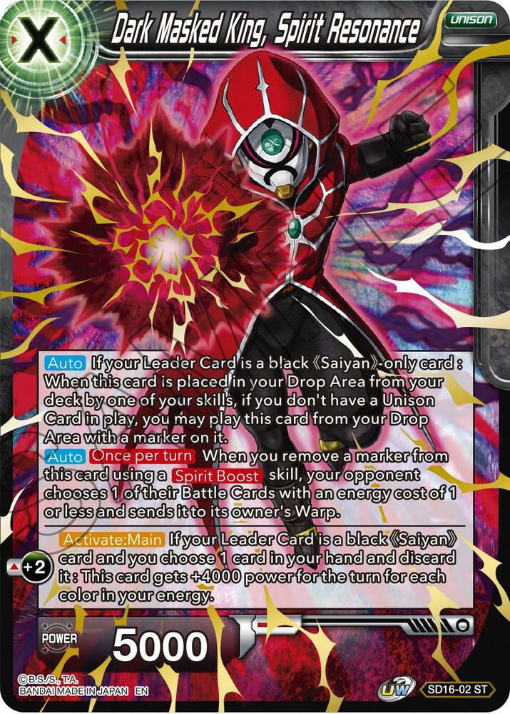 Dark Masked King, Spirit Resonance (Gold Stamped) SD16-02 card from Cross Spirits