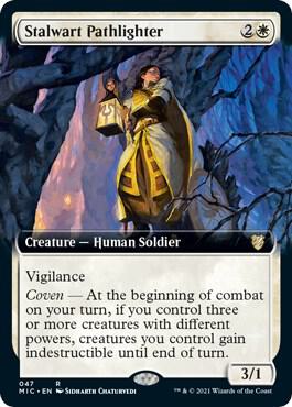 Stalwart Pathlighter (Extended Art) 47 card from Commander: Innistrad: Midnight Hunt