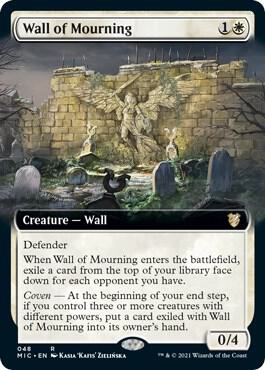 Wall of Mourning (Extended Art) 48 card from Commander: Innistrad: Midnight Hunt