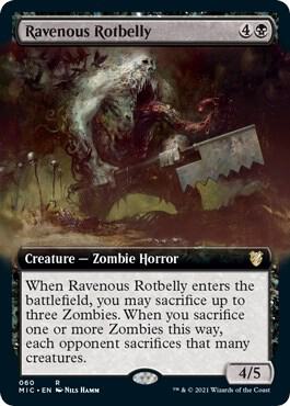 Ravenous Rotbelly (Extended Art) 60 card from Commander: Innistrad: Midnight Hunt
