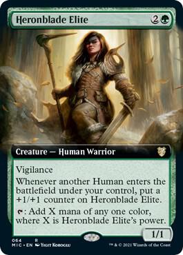Heronblade Elite (Extended Art) 64 card from Commander: Innistrad: Midnight Hunt