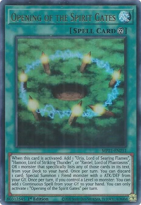 Opening of the Spirit Gates MP21-EN251 card from 2021 Tin of Ancient Battles