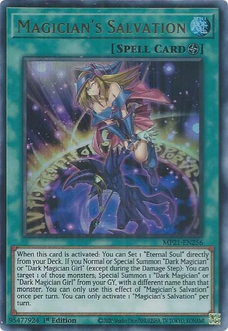 Magician's Salvation MP21-EN256 card from 2021 Tin of Ancient Battles