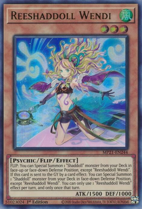 Reeshaddoll Wendi MP21-EN244 card from 2021 Tin of Ancient Battles