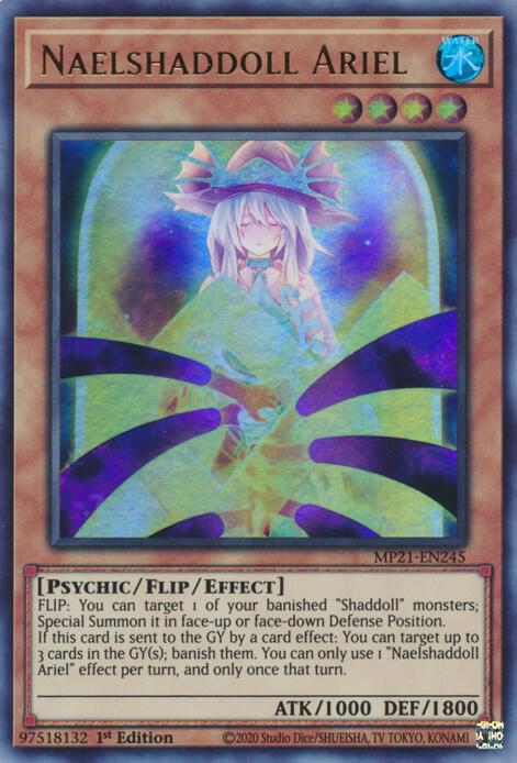 Naelshaddoll Ariel MP21-EN245 card from 2021 Tin of Ancient Battles