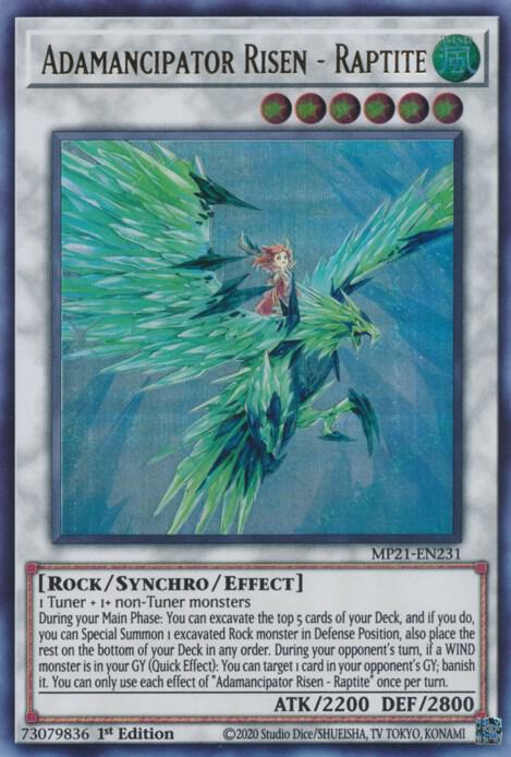 Adamancipator Risen - Raptite MP21-EN231 card from 2021 Tin of Ancient Battles