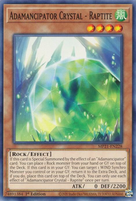 Adamancipator Crystal - Raptite MP21-EN228 card from 2021 Tin of Ancient Battles