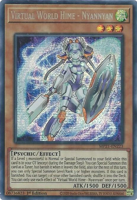 Virtual World Hime - Nyannyan MP21-EN223 card from 2021 Tin of Ancient Battles