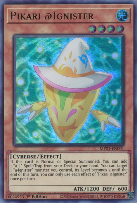 Pikari @Ignister MP21-EN001 card from 2021 Tin of Ancient Battles