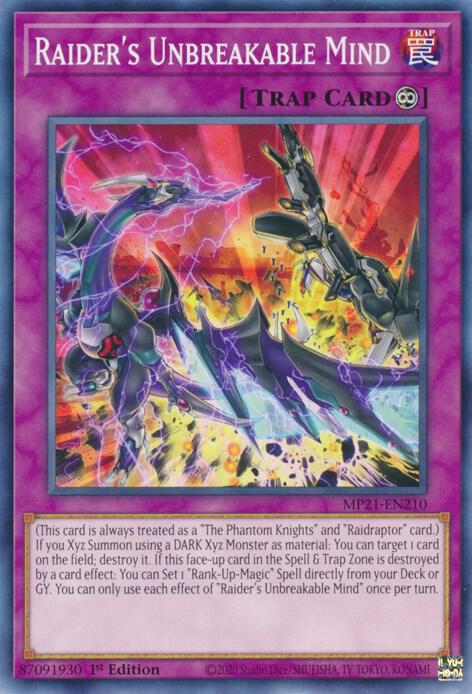 Raider's Unbreakable Mind MP21-EN210 card from 2021 Tin of Ancient Battles