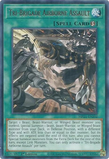 Tri-Brigade Airborne Assault MP21-EN202 card from 2021 Tin of Ancient Battles