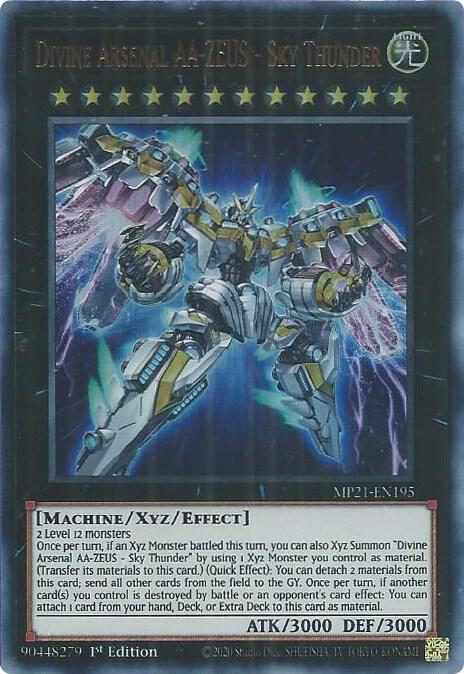 Divine Arsenal AA-ZEUS - Sky Thunder MP21-EN195 card from 2021 Tin of Ancient Battles