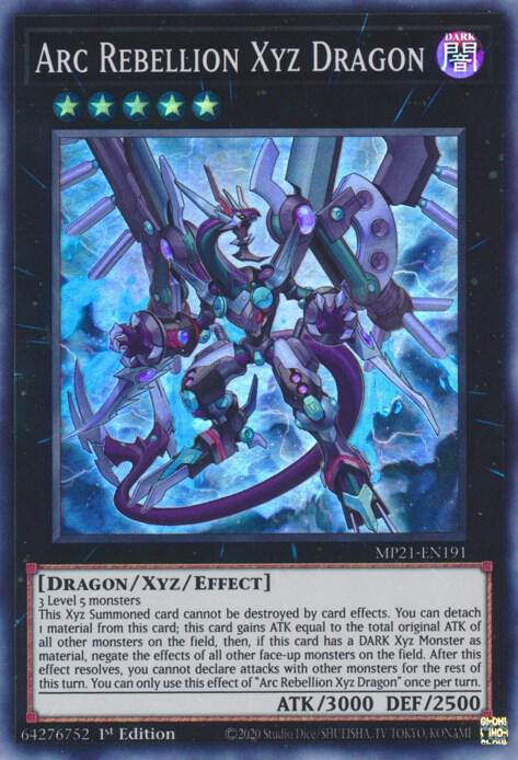 Arc Rebellion Xyz Dragon MP21-EN191 card from 2021 Tin of Ancient Battles