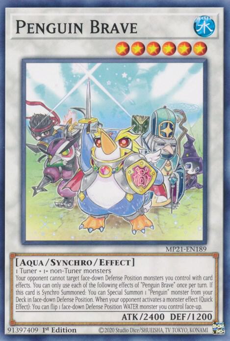 Penguin Brave MP21-EN189 card from 2021 Tin of Ancient Battles