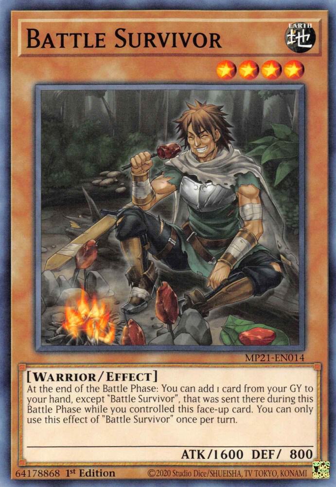 Battle Survivor MP21-EN014 card from 2021 Tin of Ancient Battles