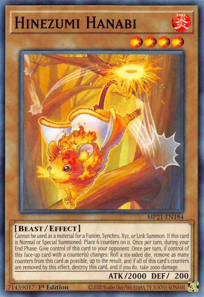Hinezumi Hanabi MP21-EN184 card from 2021 Tin of Ancient Battles