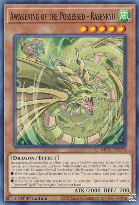 Awakening of the Possessed - Rasenryu MP21-EN178 card from 2021 Tin of Ancient Battles